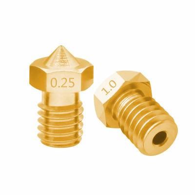 3D Printer Brass Accessories V5 V6 M6 Threaded Nozzle for Filament Full Metal E3d