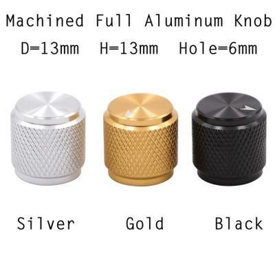 Mini Solid Full Aluminum Knob Button for Guitar AMP Effect Pedal Cabinet 6mm Shaft Hole Silver Black Gold