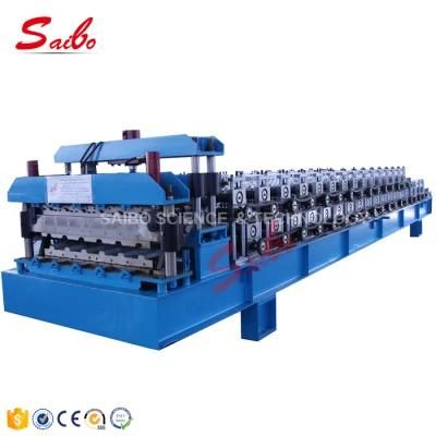 Double Layer Wall Panel and Glazed Tile Sheet Profiles Making Machine Drive by Chain