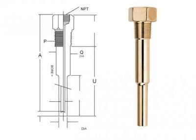 Brass/ Satinless Steel Temperature Thermowell Factory