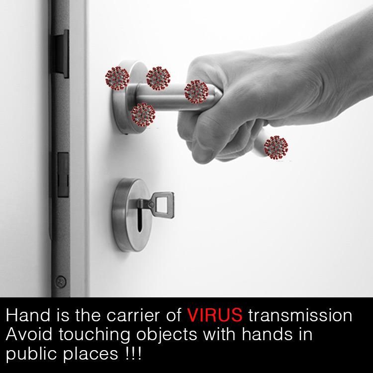 High Quality Contactless Stainless Steel Hands Free Foot Operated Pull Door Opener, Use for Garage or Bathroom