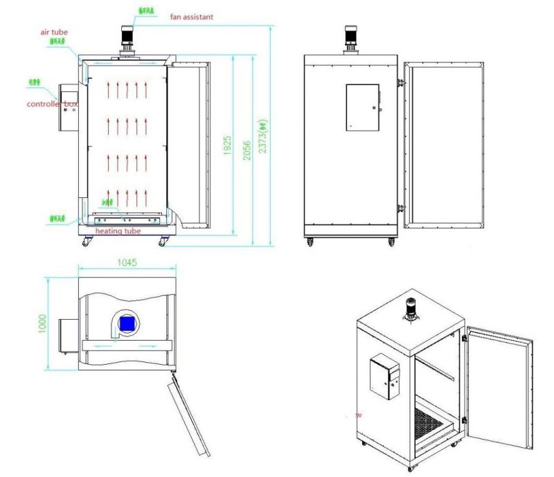 Quick Heating Electrical Powder Coating Oven