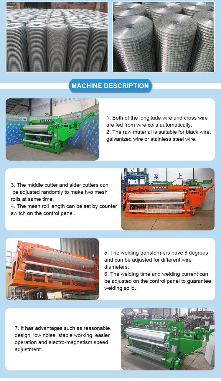 2.4m Width Full Automatic Welded Wire Mesh Roll Machine 17X17mm
