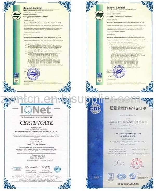 Hydraulic Shearing Machine (QC12k - 8 X 4000 DAC310) with ISO9001 CE Certification
