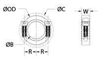 5/8&prime;&prime; Stainless Steel 316 Clamp Style Two-Piece Shaft Collar
