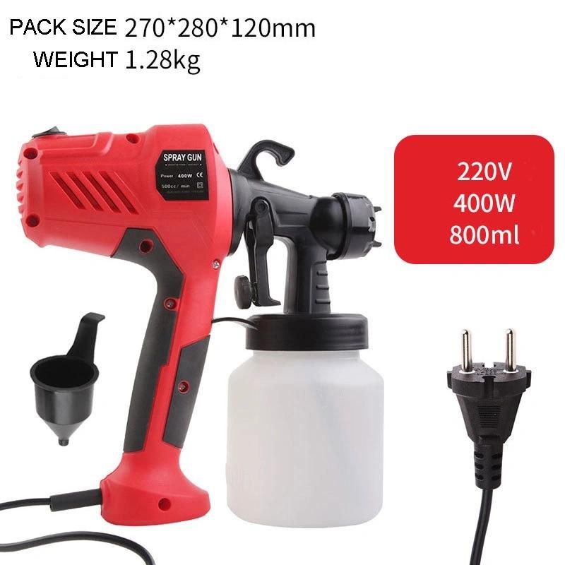 High Power 400W 800ml HVLP Lightweight Easy Spraying and Cleaning Home Electric Paint Sprayer