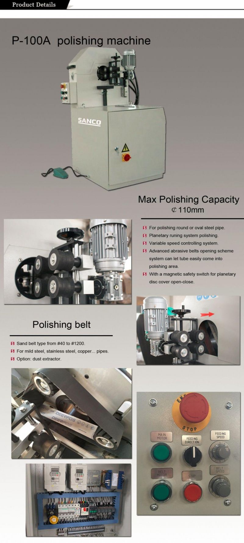 Stainless Steel Round Tube Polishing Machine