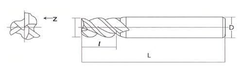 Gw Carbide -Solid Carbide Aluminum End Mill in 3 Flutes