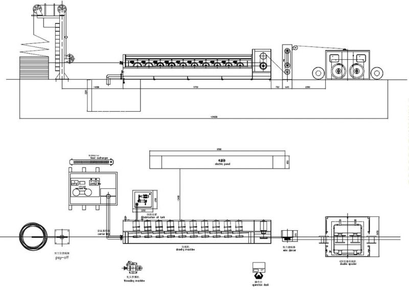 Energy Save Aluminum Rod Breakdown Machine with Separate Motors