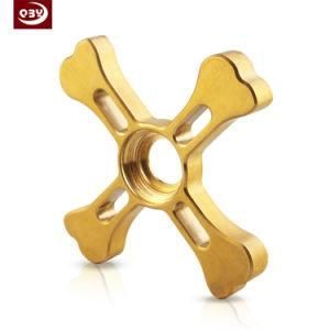 Gold Clover Shape Precision CNC Machining Part for Fidget Spinner