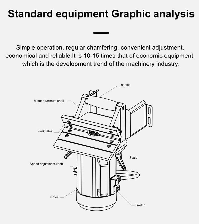 Mr-200A 3000-6000rpm Portable 15-45 Degrees 550W Chamfering Machine, Beveling Machine with CE