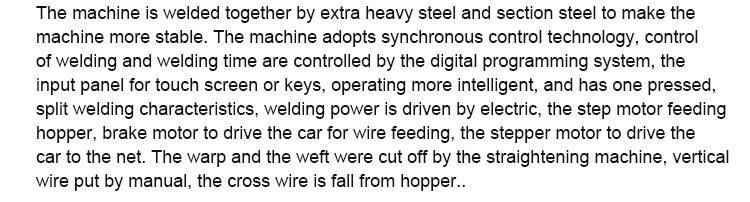 Reinforcing Mesh Welding Machine for Wire Diamter 6mm-12mm