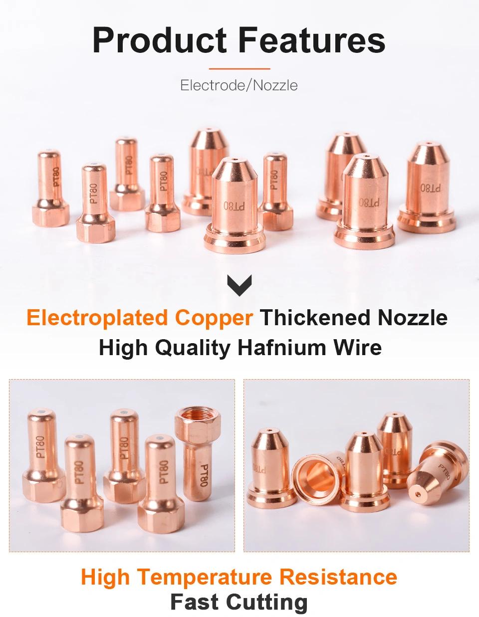 Startnow Plasma Nozzle Electrode Plasma Consumables PT80 PT 80 Ptm80