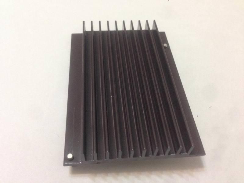 Stamping&Machining Black Anodizing Aluminum Heat Sinks with 2 Nylon Push Pins for Set Top Box PCB Board