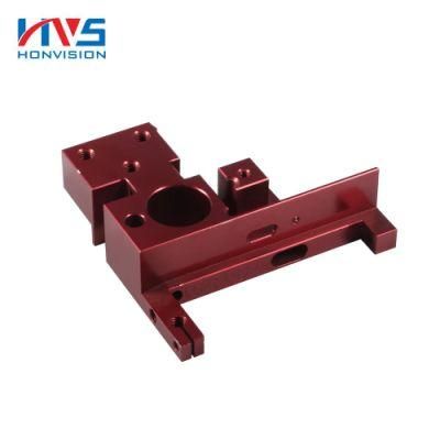 Red Anodized Aluminum Parts CNC Machining Fabrication Custom CNC Turned Aluminum Part