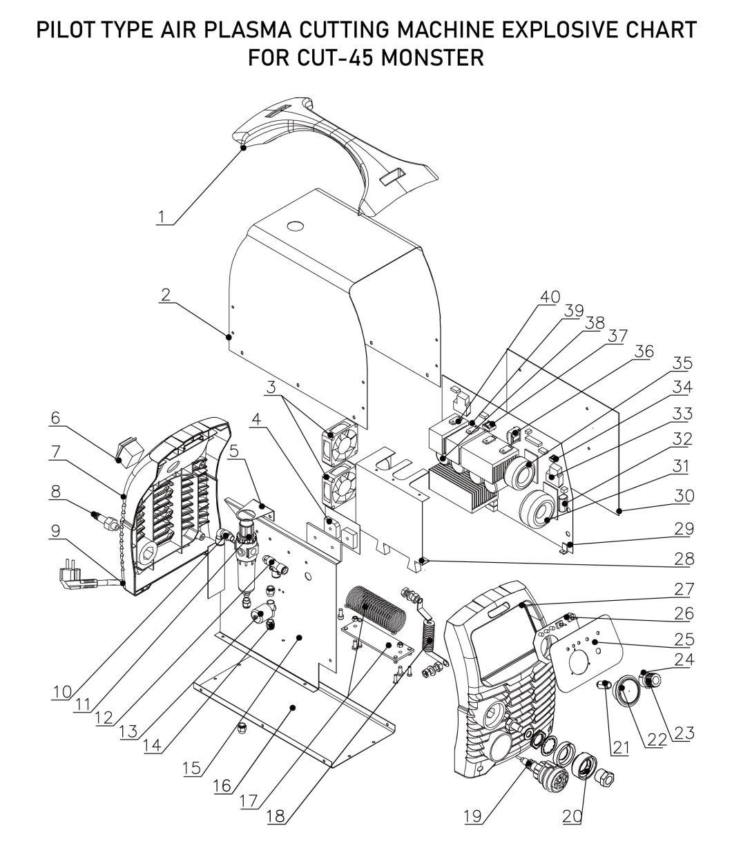 Plasma Cutter, Cut45 Pulse IGBT Inverter Air 45AMPS Plasma Cutter 16mm Clean Cut Servance Cut