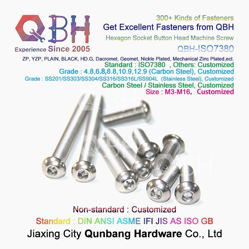 Qbh ISO7380 M12X20 Socket Round Button Head Carbon/Stainless Steel Screw Machine Machinery Machining Maintaining Repairing Replace Replacement Spare Accessories