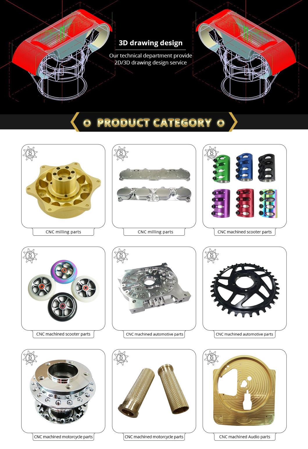 CNC Aluminum Precision Motorcycle Stainless Steel Brass Part Vivasd with ISO9001