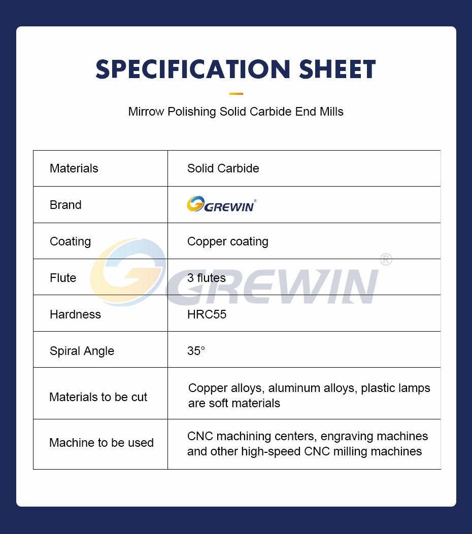 Gw Carbide -Solid Carbide Aluminum End Mill in 3 Flutes