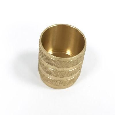 Custom Made Knurled Brass Metal Steel CNC Machining Round Coupling Parts