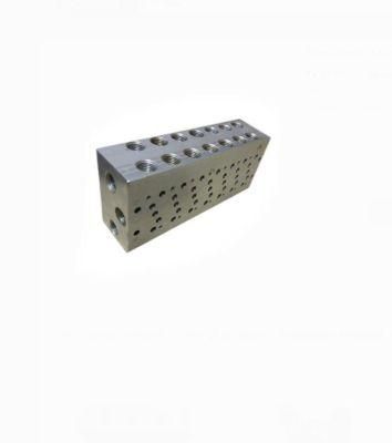 0.01 mm Tolerance Deep Hole Drilling Precision CNC Machining Aluminum Manifold for Hydraulic Industry