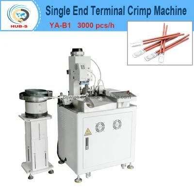 Vibrating Plate Feeding Automatic Double Wire Terminals One End Crimp Machine