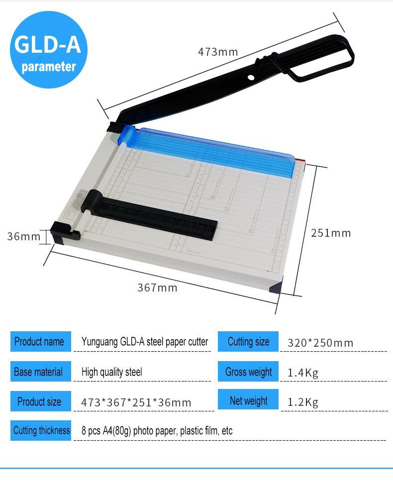 Seller Factory Plastic Sprayed Steel Manually Guillotine Paper Cutter Machine