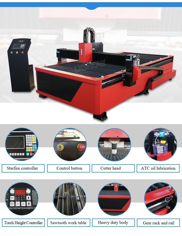 Heavy Duty Metal Plasma Cutting Machine 1530 CNC Plasma