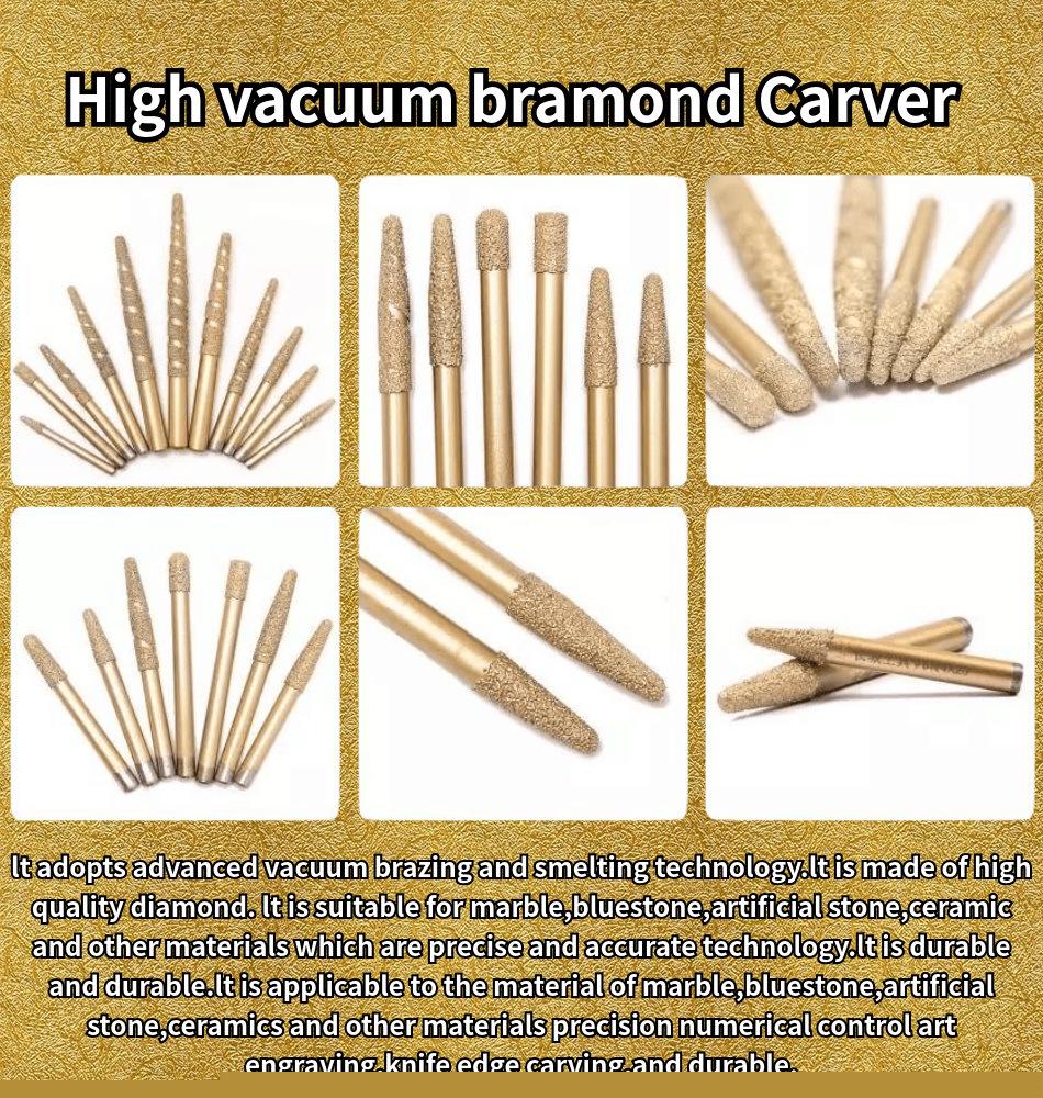 Gw Carbide-Cutting Bits CNC Carving Tool Dental Sintered Diamond Engraving Burrs Router Bits for Stone