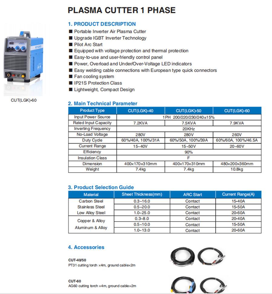 IGBT DC Cut-40 Inverter Air Plasma Cut Welding Machine
