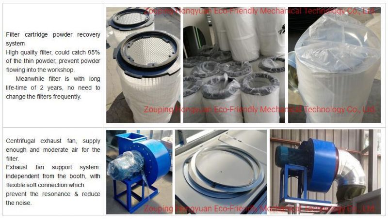 Manual Powder Coating Spray Paint Booth with Cartridge Filters for Powder Recovery System