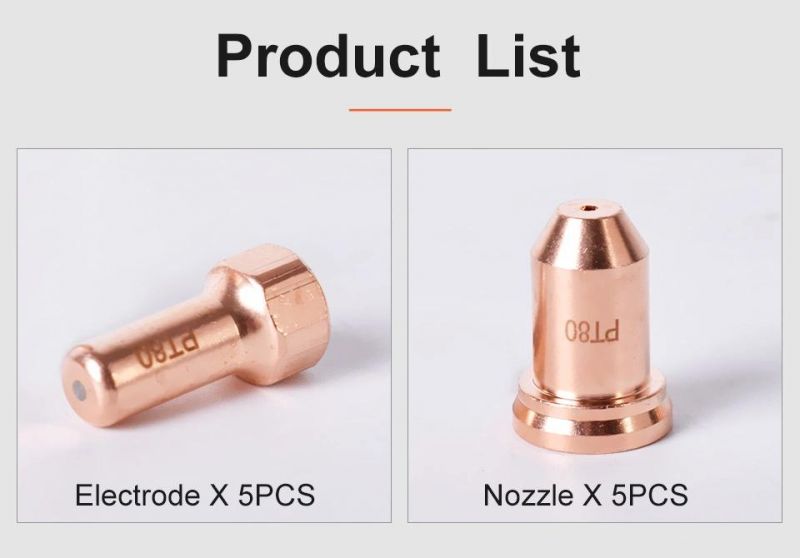 Startnow Plasma Nozzle Electrode Plasma Consumables PT80 PT 80 Ptm80