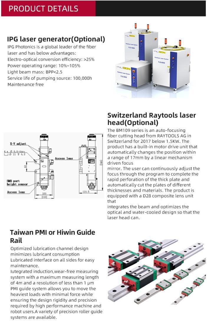 Fiber Laser Cutting Machine for Plates with Separate Electric Cabinet