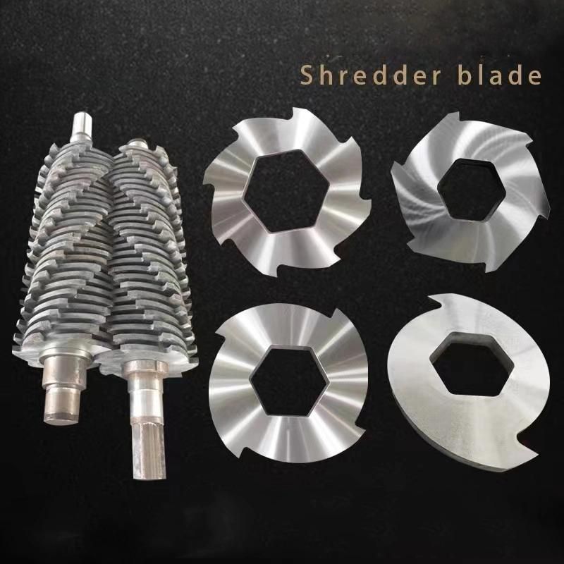 Shredder Rotary Blades Stator Blades/PVC Plastic Shred Machine with 2 Shaft Shredder Blade