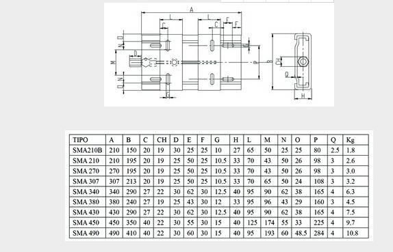 Professional Manufacturer SMA Series SMA 340 380 Motor Slide Base