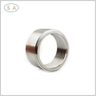 OEM CNC Machining Tunrning Threaded Sleeve Knurled Spacer Steel Shaft Sleeve Bushing for Tube Connector