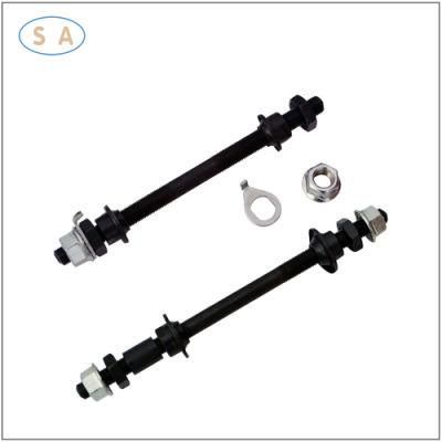 Galvanized Steel Electrical Bicycle Front Wheel Axle for Ebikes/Scooters