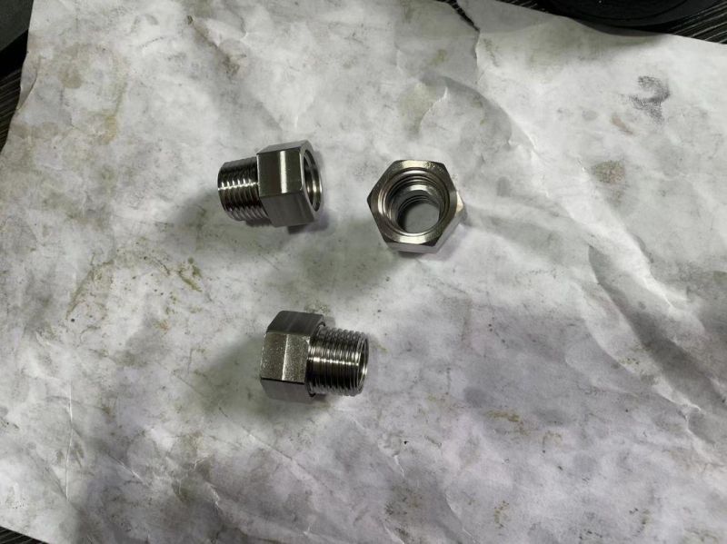 Customized Precision Milling CNC Turning 304/316 Stainless Steel Hexagon Nut/Screw with NPT Threading