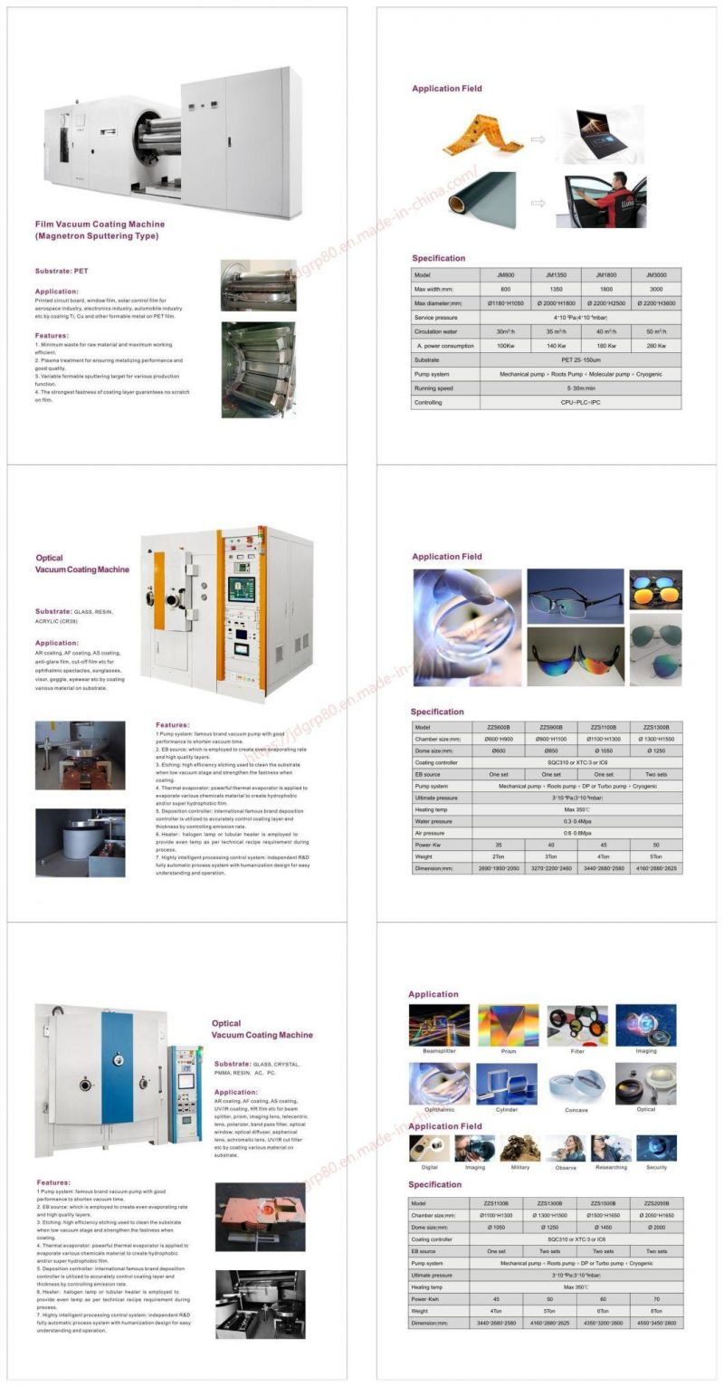 Pet Film Metallizer PVD Coater Capacitor Film Optical Magnetron Sputtering/Multi Arc Ion/Thermal Evaporating Vacuum Coating Metal Copper Metallizing Machine