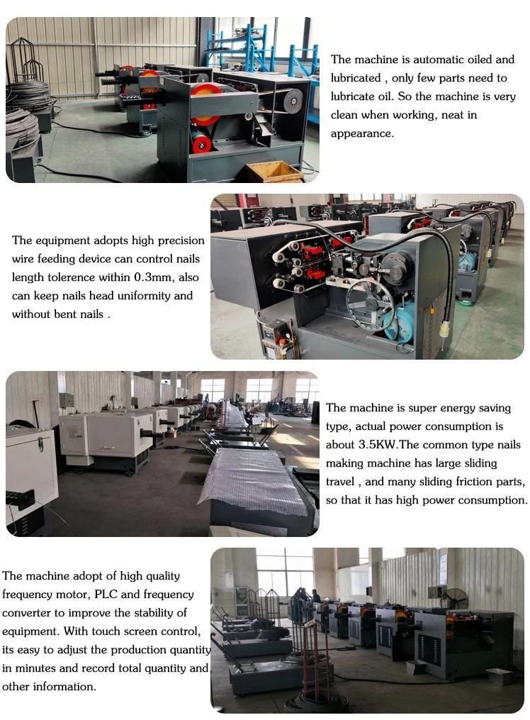 PLC Control High Speed Low Noise Bulk Nail Making Machine 800 PCS Per Min