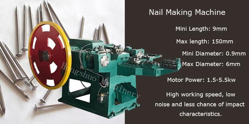 Normal and Galvanized Lost Head Common 2′ ′ Wire Nails Making Machine