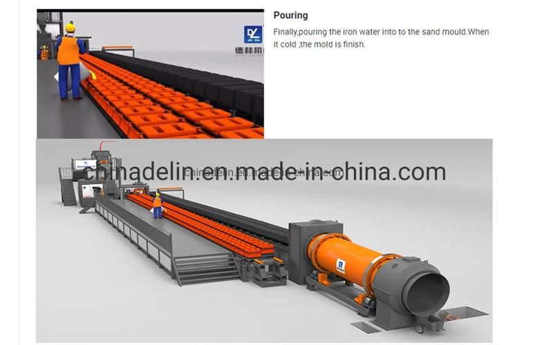 Sand Flaskless Automatic Molding Machine Foundry Plant Used Casting Line for Brake Pads Manhole Cover Cast Iron Making