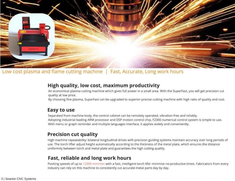 One Years Warranty 1325 Table CNC Plasma Cutter Cutting Machine