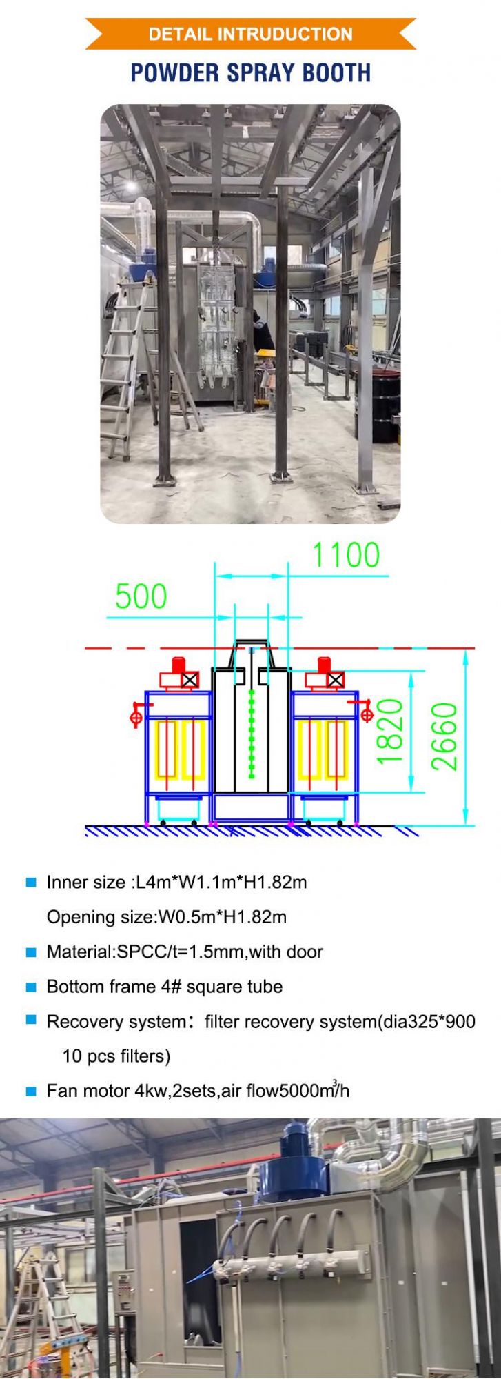 Manual Conveyor System Powder Coating Plant for Small Production