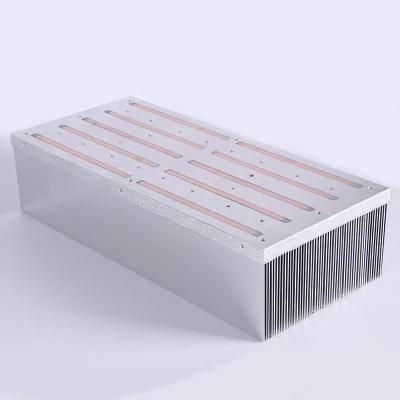 High Power Heat Pipe Dense Fin Heat Sink for Power Electronics and Semiconductors