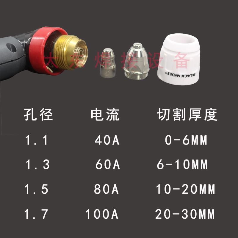 Black Wolf P80 Nozzle and Electrode Plasma Cutting Torch Consumables P80 Nozzle and Electrode