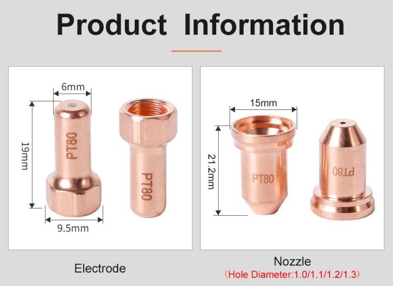 Startnow Plasma Nozzle Electrode Plasma Consumables PT80 PT 80 Ptm80