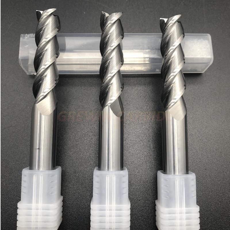 Gw Carbide - D12X50X100 Tungsten Carbide Flat End Mill /3 Fltues Aluminum Milling Cutter