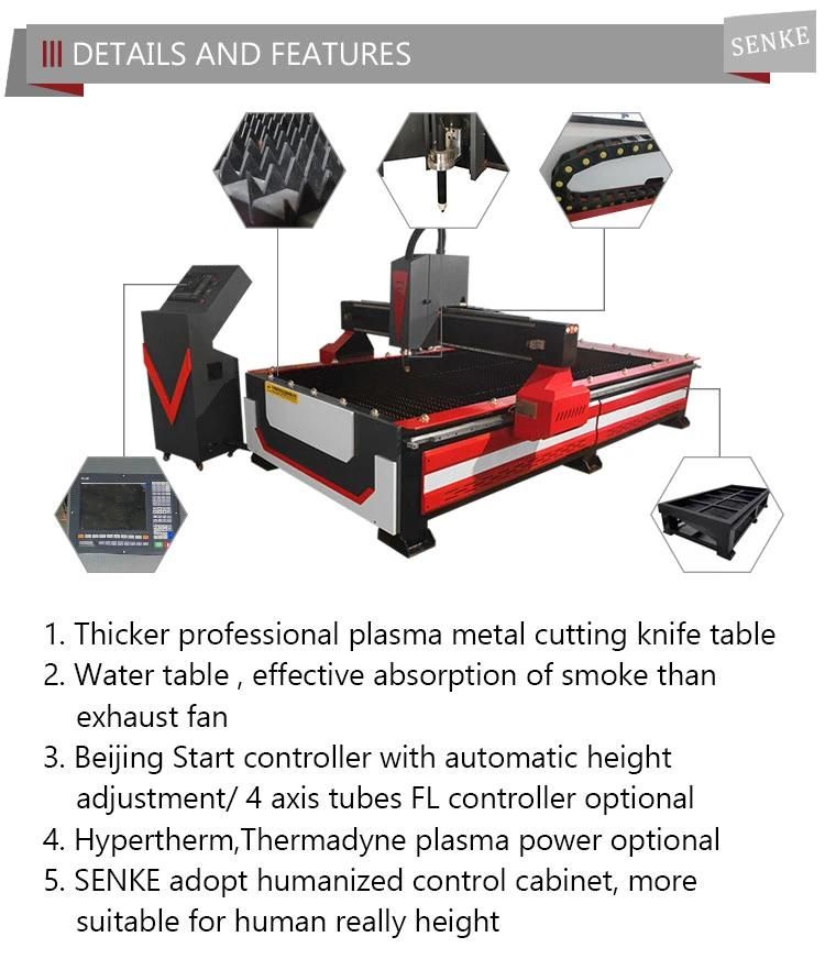 Senke Manufacturer 1300*1300mm Plasma Metal Cutting Drilling Marking Machine