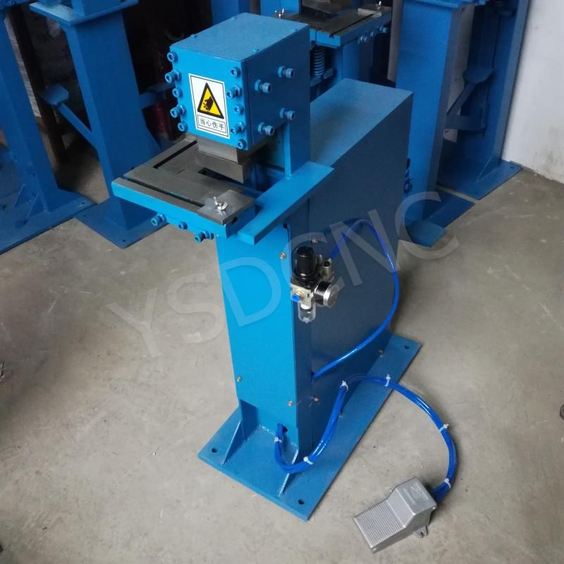 Sheet Metal HVAC Air Duct 90degree Pneumatic Foot Power Notching Machine, Foot Pedal Corner Cutting Machine, Angle Cutting Machine